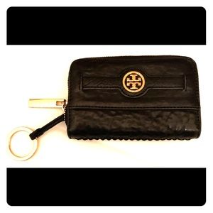 Tory Burch  black wallet key holder.